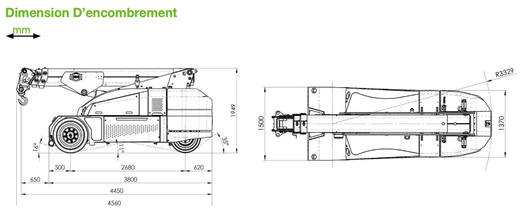 Dimensions d’encombrement — JMG MC100S