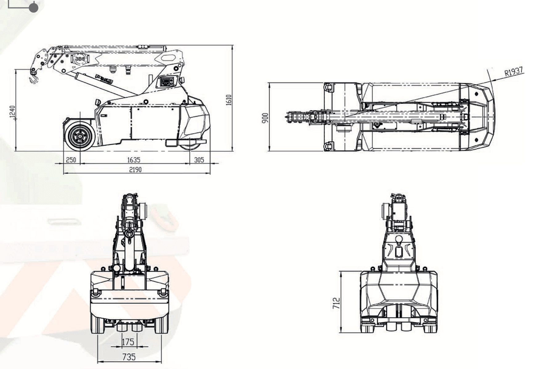 Dimensions d’encombrement — JMG MC25S
